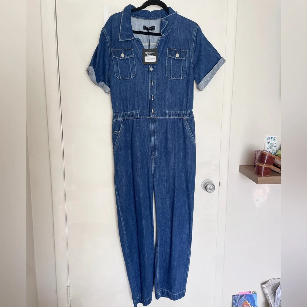 NWT ABLE Blue Denim Boiler Jumpsuit (BRITTNEY DENIM JUMPSUIT) - Picture 2 of 5